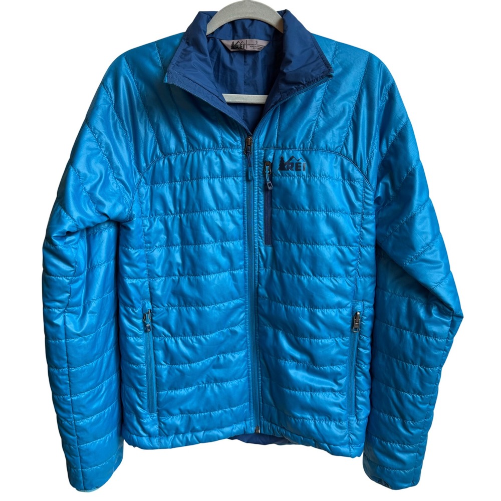 REI Puffer Jacket Mens S Blue Packable Primaloft Insulated Revelcloud II